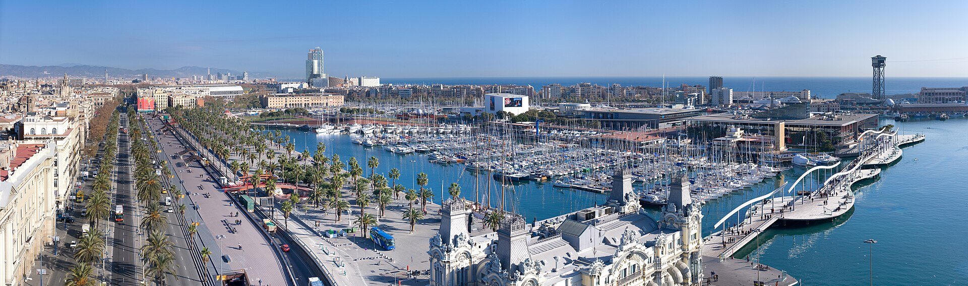Port Vell waterfront in Barcelona